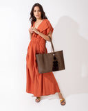 Tote - Silver and White