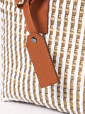 Ana SMALL Tote - White & Gold Stripes