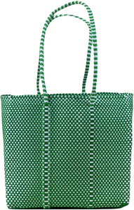 Small Tote -  Green and White