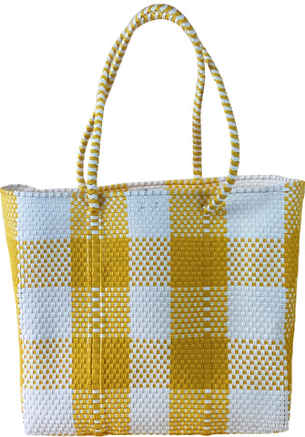 Small Tote -  Market Yellow and White