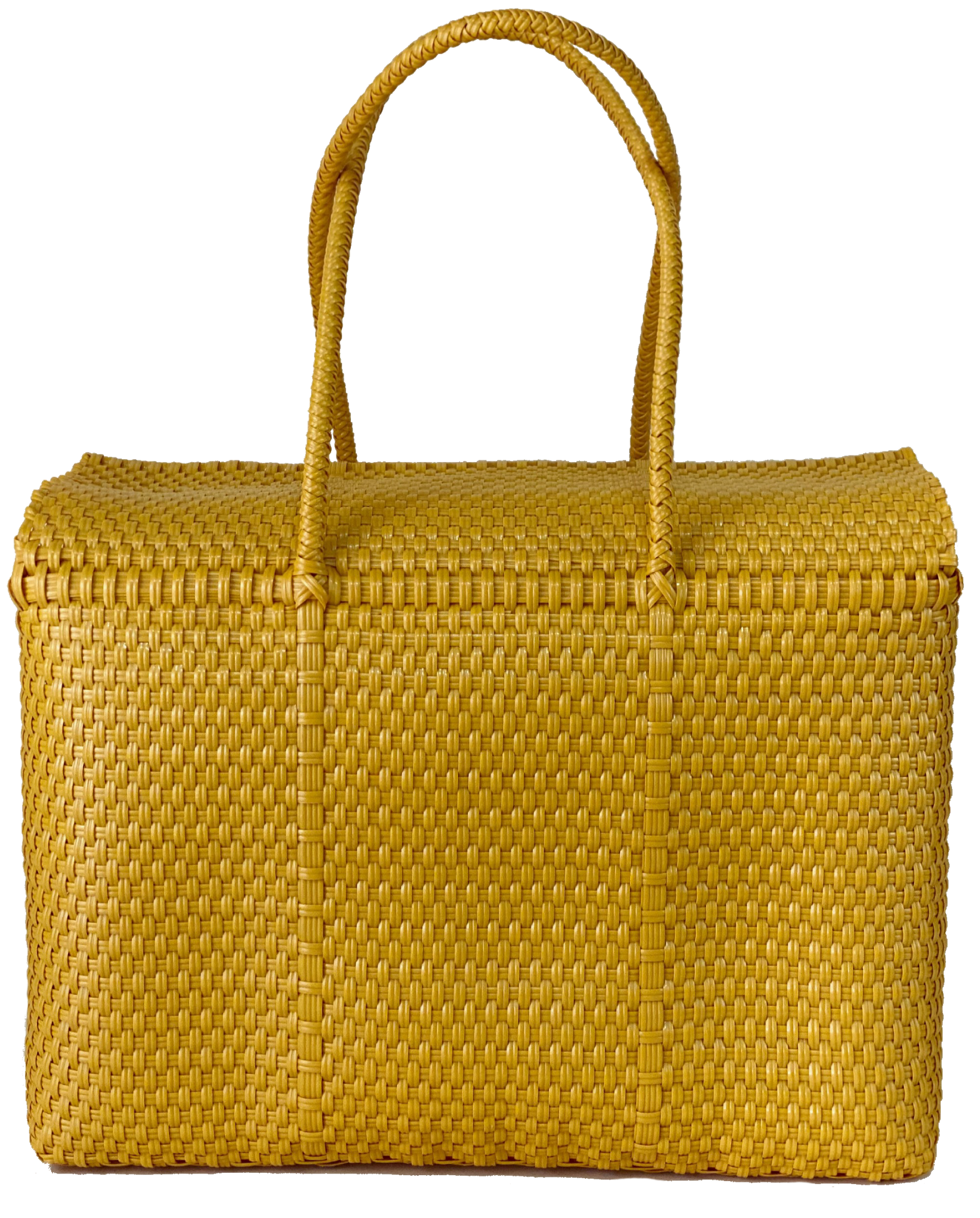 Mustard Picnic Bags Handwoven with Eco-friendly Plastic