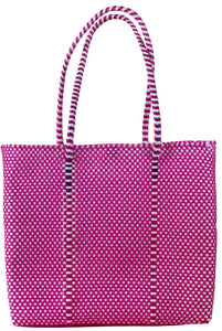 Small Tote -  Fucsia and White