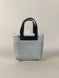 Maia bag - White & Gold  with black handles