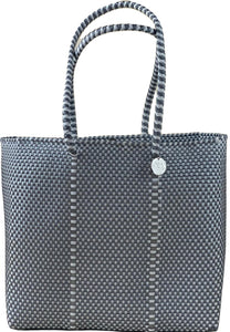 Small Tote - white and silver