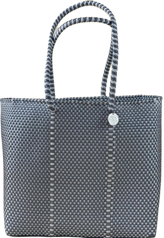Small Tote - white and silver
